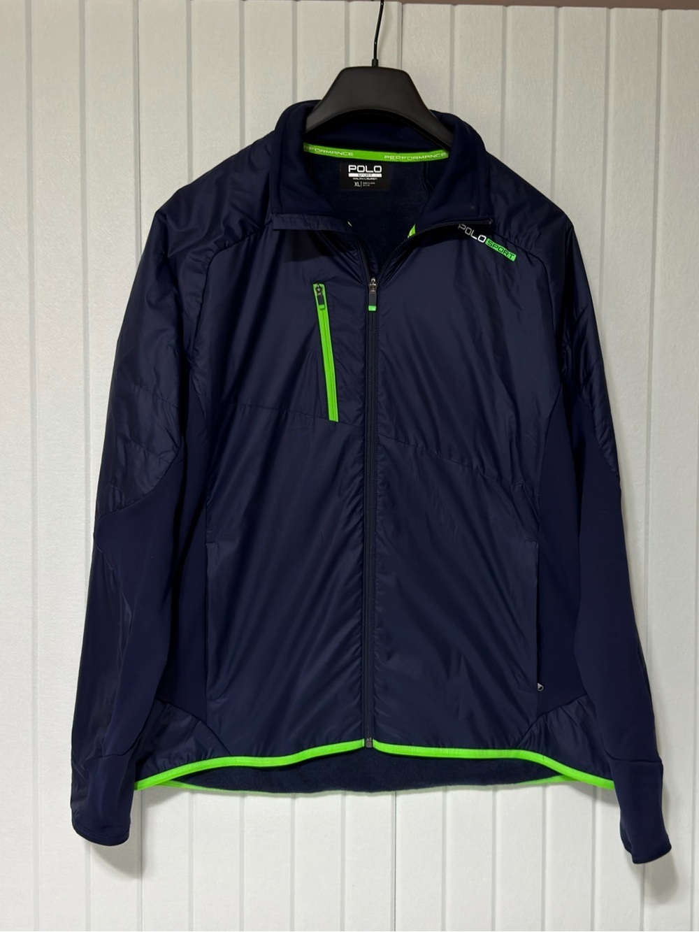 Ralph Lauren Polo Sport Navy & Neon Green Lightweight Zip Jacket -XL
